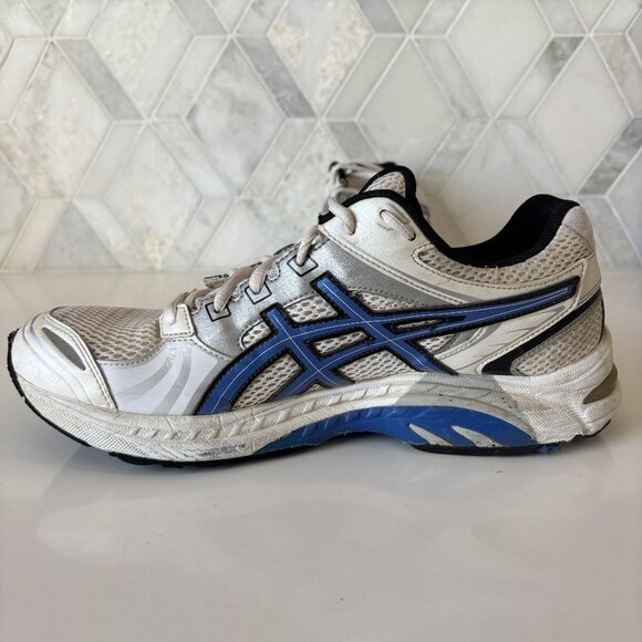 9.5 Gel Tech Walker Neo 4 White Blue Lace Lightweight Active Running Sneakers main image 10